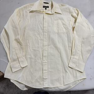 Roberto Villini Mens Single Stitch Korea Cotton Dress Shirt Yellow 16.5 34-35